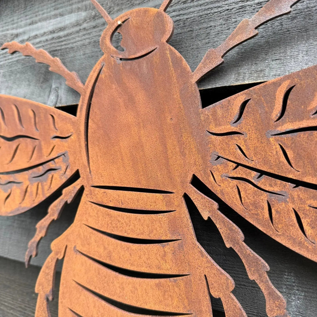 Large Rusty Metal Bee Garden Decoration
