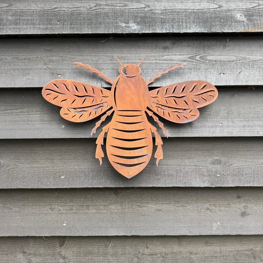 Large Rusty Metal Bee Garden Decoration
