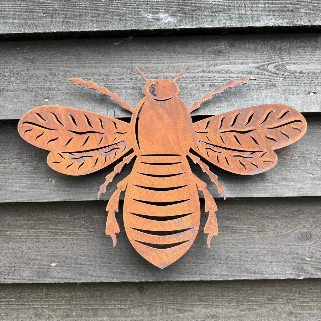 Large Rusty Metal Bee Garden Decoration